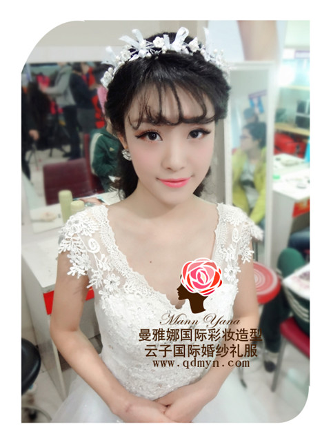 青岛新娘跟妆日系眼妆-青岛曼雅娜彩妆造型